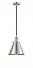 Innovation Lighting 201CSW-SN-M13-SN-LED - Appalachian - 1 Light - 8 inch - Brushed Satin Nickel - Cord hung - Mini Pendant