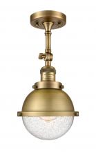 Innovation Lighting 201F-BB-HFS-64-BB - Hampden - 1 Light - 7 inch - Brushed Brass - Adjustable Semi-Flush Mount