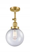 Innovation Lighting 201F-SG-G204-8-LED - Beacon - 1 Light - 8 inch - Satin Gold - Adjustable Semi-Flush Mount