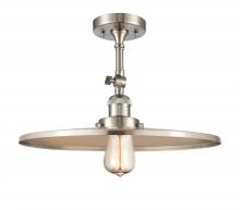 Innovation Lighting 201F-SN-MFR-SN-16-LED - Railroad - 1 Light - 16 inch - Brushed Satin Nickel - Adjustable Semi-Flush Mount