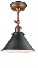 Innovation Lighting 201FBP-ACBK-M10-BK - Briarcliff - 1 Light - 10 inch - Antique Copper - Semi-Flush Mount