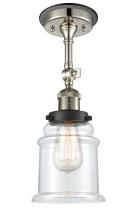 Innovation Lighting 201FBP-PNBK-G182 - Canton - 1 Light - 6 inch - Polished Nickel - Semi-Flush Mount