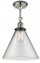 Innovation Lighting 201FBP-PNBK-G42-L - Cone - 1 Light - 12 inch - Polished Nickel - Semi-Flush Mount