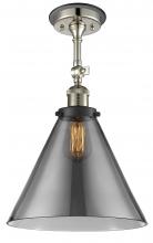 Innovation Lighting 201FBP-PNBK-G43-L - Cone - 1 Light - 12 inch - Polished Nickel - Semi-Flush Mount