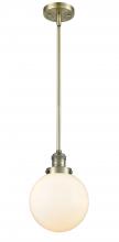 Innovation Lighting 201S-AB-G201-8 - Beacon - 1 Light - 8 inch - Antique Brass - Stem Hung - Mini Pendant