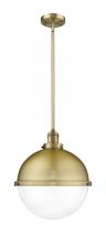 Innovation Lighting 201S-BB-HFS-122-BB - Hampden - 1 Light - 13 inch - Brushed Brass - Stem Hung - Pendant