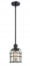 Innovation Lighting 201S-BK-G58-CE-LED - Bell Cage - 1 Light - 6 inch - Matte Black - Stem Hung - Mini Pendant