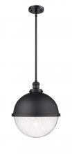 Innovation Lighting 201S-BK-HFS-124-BK-LED - Hampden - 1 Light - 13 inch - Matte Black - Stem Hung - Pendant