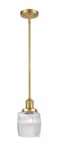 Innovation Lighting 201S-SG-G302-LED - Colton - 1 Light - 6 inch - Satin Gold - Stem Hung - Mini Pendant