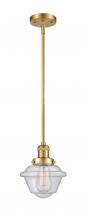 Innovation Lighting 201S-SG-G534-LED - Oxford - 1 Light - 8 inch - Satin Gold - Stem Hung - Mini Pendant