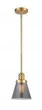 Innovation Lighting 201S-SG-G63-LED - Cone - 1 Light - 6 inch - Satin Gold - Stem Hung - Mini Pendant