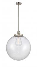 Innovation Lighting 201S-SN-G204-18-LED - Beacon - 1 Light - 18 inch - Brushed Satin Nickel - Stem Hung - Pendant