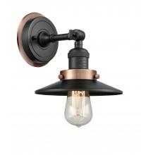 Innovation Lighting 203BK-BPAC-HRAC-M6-BK - Railroad - 1 Light - 8 inch - Matte Black - Sconce
