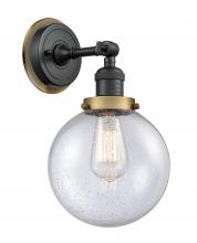 Innovation Lighting 203BK-BPBB-HRBB-G204-8 - Beacon - 1 Light - 8 inch - Matte Black - Sconce