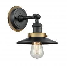 Innovation Lighting 203BK-BPBB-HRBB-M6-BK - Railroad - 1 Light - 8 inch - Matte Black - Sconce