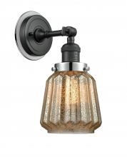 Innovation Lighting 203BK-BPPC-HRPC-G146 - Chatham - 1 Light - 7 inch - Matte Black - Sconce