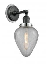 Innovation Lighting 203BK-BPPC-HRPC-G165 - Geneseo - 1 Light - 7 inch - Matte Black - Sconce