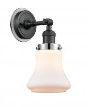 Innovation Lighting 203BK-BPPC-HRPC-G191 - Bellmont - 1 Light - 7 inch - Matte Black - Sconce