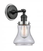 Innovation Lighting 203BK-BPPC-HRPC-G194 - Bellmont - 1 Light - 7 inch - Matte Black - Sconce