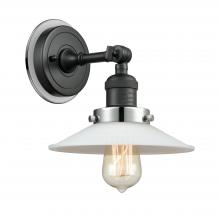Innovation Lighting 203BK-BPPC-HRPC-G1 - Halophane - 1 Light - 9 inch - Matte Black - Sconce
