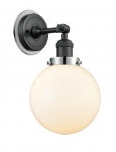 Innovation Lighting 203BK-BPPC-HRPC-G201-8 - Beacon - 1 Light - 8 inch - Matte Black - Sconce