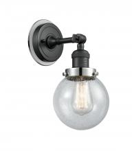 Innovation Lighting 203BK-BPPC-HRPC-G204-6 - Beacon - 1 Light - 6 inch - Matte Black - Sconce