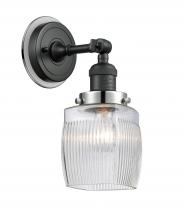 Innovation Lighting 203BK-BPPC-HRPC-G302 - Colton - 1 Light - 6 inch - Matte Black - Sconce