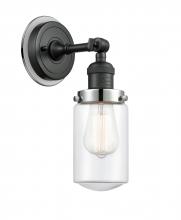 Innovation Lighting 203BK-BPPC-HRPC-G312 - Dover - 1 Light - 5 inch - Matte Black - Sconce