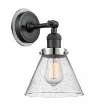 Innovation Lighting 203BK-BPPC-HRPC-G44 - Cone - 1 Light - 8 inch - Matte Black - Sconce