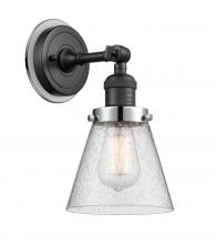 Innovation Lighting 203BK-BPPC-HRPC-G64 - Cone - 1 Light - 6 inch - Matte Black - Sconce