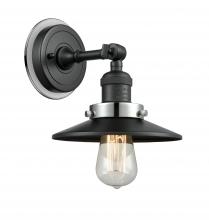 Innovation Lighting 203BK-BPPC-HRPC-M6-BK - Railroad - 1 Light - 8 inch - Matte Black - Sconce