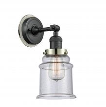 Innovation Lighting 203BK-BPPN-HRPN-G184 - Canton - 1 Light - 7 inch - Matte Black - Sconce