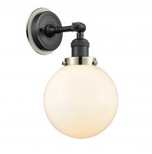 Innovation Lighting 203BK-BPPN-HRPN-G201-8 - Beacon - 1 Light - 8 inch - Matte Black - Sconce