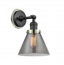 Innovation Lighting 203BK-BPPN-HRPN-G43 - Cone - 1 Light - 8 inch - Matte Black - Sconce