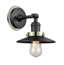 Innovation Lighting 203BK-BPPN-HRPN-M6-BK - Railroad - 1 Light - 8 inch - Matte Black - Sconce
