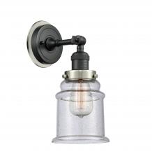 Innovation Lighting 203BK-BPSN-HRSN-G184 - Canton - 1 Light - 7 inch - Matte Black - Sconce