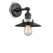 Innovation Lighting 203BK-BPSN-HRSN-M6-BK - Railroad - 1 Light - 8 inch - Matte Black - Sconce