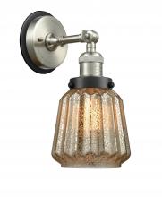 Innovation Lighting 203SN-BPBK-HRBK-G146 - Chatham - 1 Light - 7 inch - Brushed Satin Nickel - Sconce