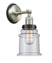 Innovation Lighting 203SN-BPBK-HRBK-G184 - Canton - 1 Light - 7 inch - Brushed Satin Nickel - Sconce