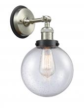 Innovation Lighting 203SN-BPBK-HRBK-G204-8 - Beacon - 1 Light - 8 inch - Brushed Satin Nickel - Sconce