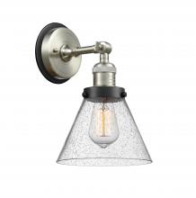 Innovation Lighting 203SN-BPBK-HRBK-G44 - Cone - 1 Light - 8 inch - Brushed Satin Nickel - Sconce