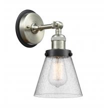 Innovation Lighting 203SN-BPBK-HRBK-G64 - Cone - 1 Light - 6 inch - Brushed Satin Nickel - Sconce