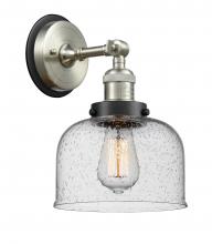Innovation Lighting 203SN-BPBK-HRBK-G74 - Bell - 1 Light - 8 inch - Brushed Satin Nickel - Sconce