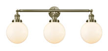 Innovation Lighting 205-AB-G201-8 - Beacon - 3 Light - 32 inch - Antique Brass - Bath Vanity Light
