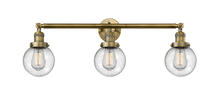 Innovation Lighting 205-BB-G204-6-LED - Beacon - 3 Light - 30 inch - Brushed Brass - Bath Vanity Light
