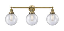 Innovation Lighting 205-BB-G204-8-LED - Beacon - 3 Light - 32 inch - Brushed Brass - Bath Vanity Light