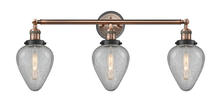 Innovation Lighting 205BP-ACBK-G165 - Geneseo - 3 Light - 32 inch - Antique Copper - Bath Vanity Light