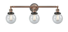 Innovation Lighting 205BP-ACBK-G204-6 - Beacon - 3 Light - 30 inch - Antique Copper - Bath Vanity Light