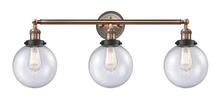 Innovation Lighting 205BP-ACBK-G204-8 - Beacon - 3 Light - 32 inch - Antique Copper - Bath Vanity Light