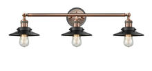 Innovation Lighting 205BP-ACBK-M6-BK - Railroad - 3 Light - 32 inch - Antique Copper - Bath Vanity Light